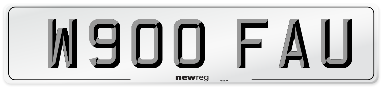 W900 FAU Number Plate from New Reg
